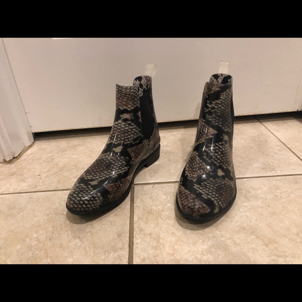 Ralph Lauren snake print rain booties